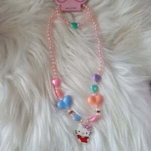 Hello Kitty Necklace and Bracelet Kids Set Beaded new